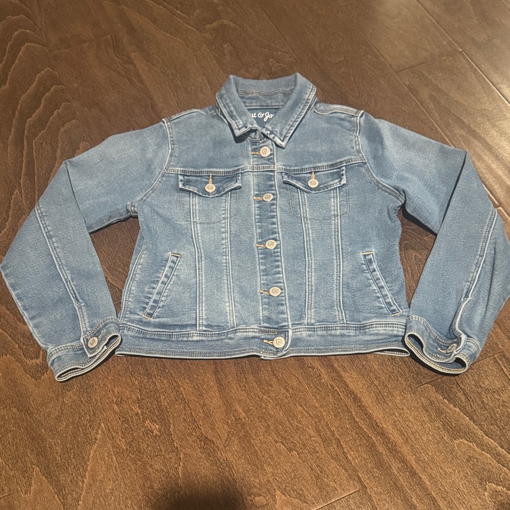 Girls Cat & Jack Light Blue Long Sleeve Denim Jacket- Size 10/12